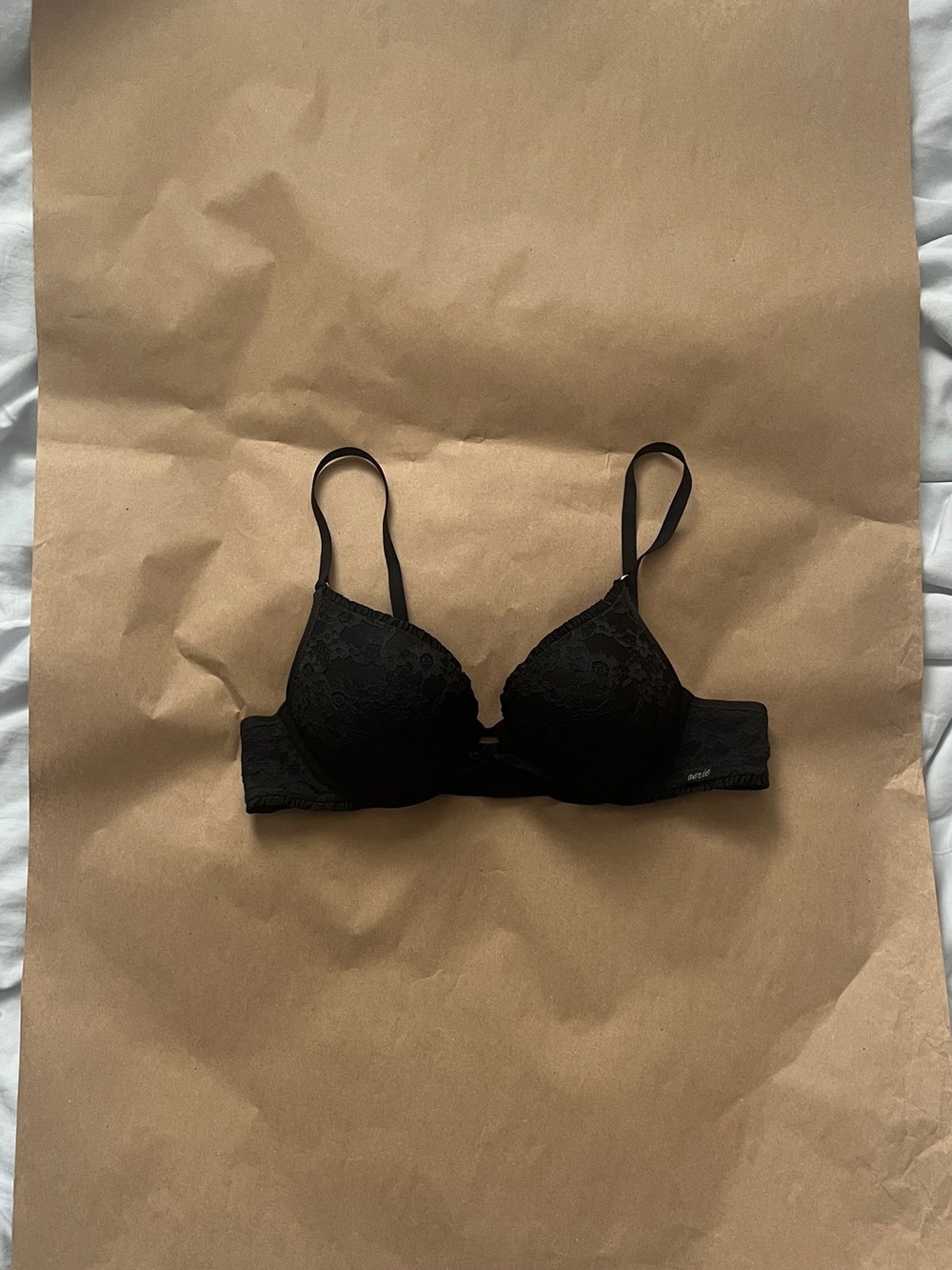 Aerie Black Lace Push-Up Bra